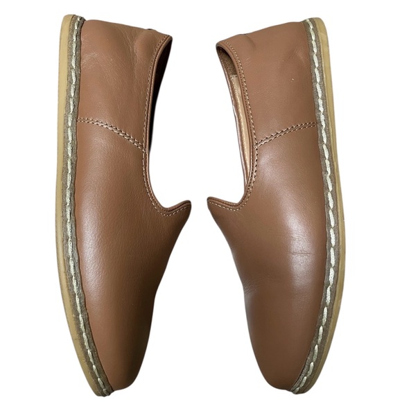 Charix Classic Artisan Leather Slip On Flats Shoes Camel Size 7 US 37 EU Travel - Picture 7 of 16